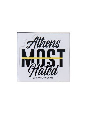 A.M.H white sticker