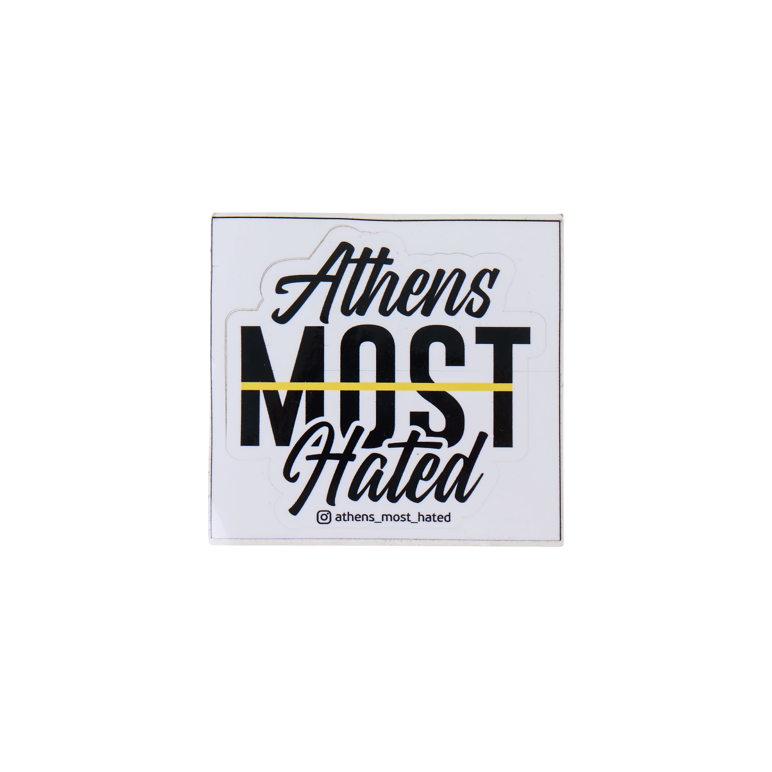 A.M.H white sticker